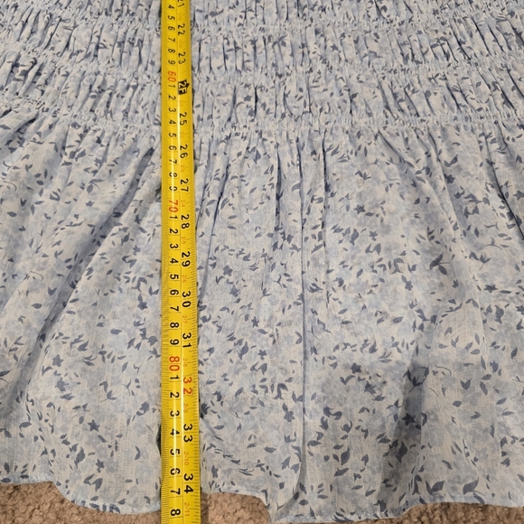 House of Harlow 1960 Shona Joy Mockneck Long Sleeve Smocked Mini Dress Blue L. - Picture 13 of 13